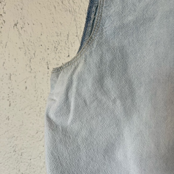 Madewell Two Tone Denim Button Down Tank Top - Picture 6 of 11